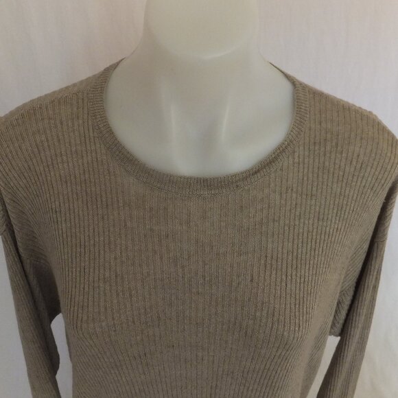 Eileen Fisher Sweater Womens Medium Beige 100% Organic Linen - Picture 1 of 7
